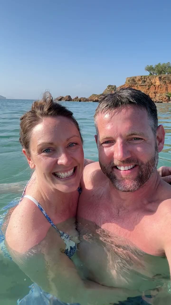 Swimming together in a turquoise cove